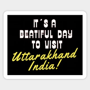 Uttarakhand India. White text. Gift ideas for the travel enthusiast. Sticker